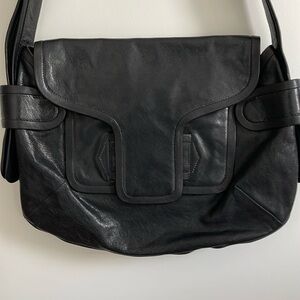 Pierre Hardy Black Leather Messenger Bag Excellent Condition